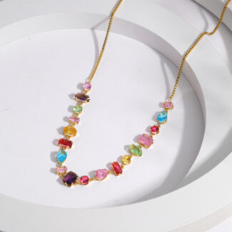chroma cascade gemstone necklace
