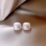 Lumi Square Pearl Studs