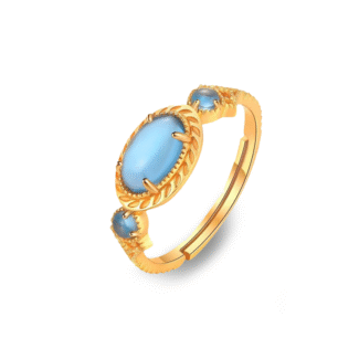 blue topaz laurel ring