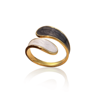 contour marble stainless steel ring