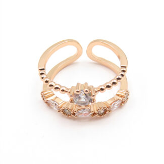 duo rose zirconia ring