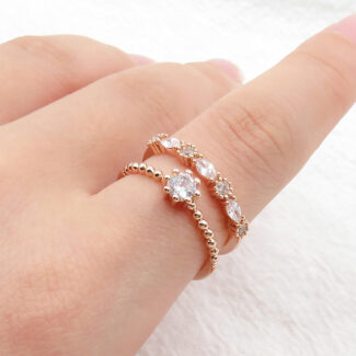 duo rose zirconia ring