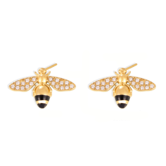 gold tone titanium bee jewelry set earrings