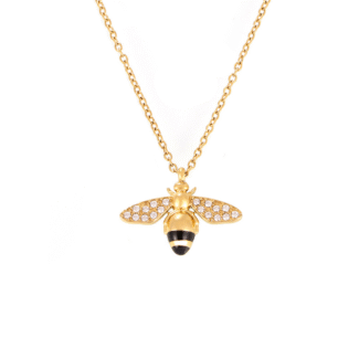 gold tone titanium bee jewelry set necklace