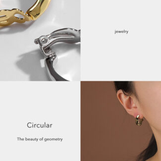 golden ripple hoop earrings