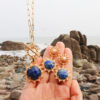 lapis sunburst pendant necklace