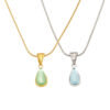 teal glass drop pendant necklace – minimalist french inspired jewellery