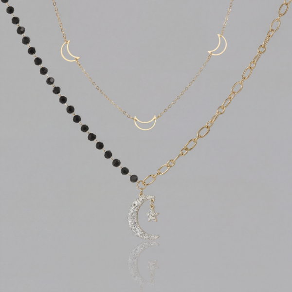 Solisita Celestial Star Moon Layered Necklace Gold Waterproof Stainless Steel Layering Set
