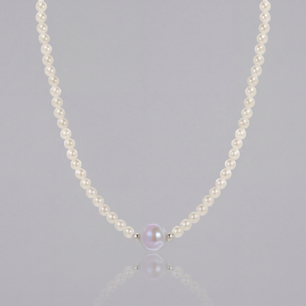 Solisita Pearl Beaded Necklace with Coloured Centre Summer Jewellery Trend
